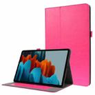 For Samsung Galaxy Tab S8+ / Tab S8 Plus /  Tab S7 FE / Tab S7+ / T970 Crazy Horse Texture Horizontal Flip Leather Case with 2-folding Holder & Card Slot(Rose Red) - 1