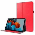 For Samsung Galaxy Tab S8+ / Tab S8 Plus /  Tab S7 FE / Tab S7+ / T970 Crazy Horse Texture Horizontal Flip Leather Case with 2-folding Holder & Card Slot(Red) - 1