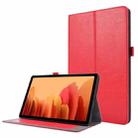 For Samsung Galaxy Tab A7 (2020) Crazy Horse Texture Horizontal Flip Leather Case with 2-folding Holder & Card Slot(Red) - 1