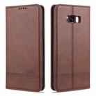 For Samsung Galaxy S8+ AZNS Magnetic Calf Texture Horizontal Flip Leather Case with Card Slots & Holder & Wallet(Dark Brown) - 1