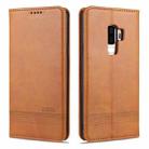 For Samsung Galaxy S9 AZNS Magnetic Calf Texture Horizontal Flip Leather Case with Card Slots & Holder & Wallet(Light Brown) - 1