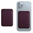 Leather Wallet Pouch Card Holder Magsafing Case for iPhone 13 Series / 12 Series (Dark Purple) - 1