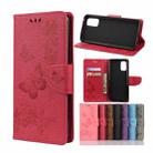 For OPPO Realme 7 Pro 5G Butterflies Embossing Horizontal Flip Leather Case with Holder & Card Slots & Wallet(Red) - 1