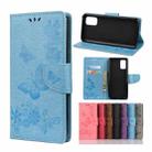 For OPPO Reno4 Pro 5G Butterflies Embossing Horizontal Flip Leather Case with Holder & Card Slots & Wallet(Blue) - 1