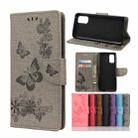 For OPPO Reno4 Pro 5G Butterflies Embossing Horizontal Flip Leather Case with Holder & Card Slots & Wallet(Grey) - 1