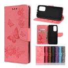 For Xiaomi Mi 10T Pro 5G Butterflies Embossing Horizontal Flip Leather Case with Holder & Card Slots & Wallet(Pink) - 1