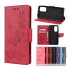 For Xiaomi Mi 10T 5G Butterflies Embossing Horizontal Flip Leather Case with Holder & Card Slots & Wallet(Red) - 1