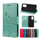 For Xiaomi Mi 10T Pro 5G Butterflies Love Flowers Embossing Horizontal Flip Leather Case with Holder & Card Slots & Wallet(Green) - 1