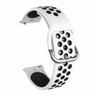 For Samsung Galaxy Watch Active2 44mm Two-color Silicone Watch Band(White+Black) - 1