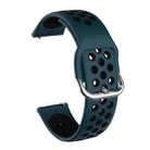 For Samsung Galaxy Watch Active2 44mm Two-color Silicone Watch Band(Green+Black) - 1