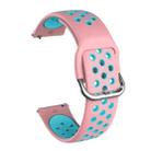 For Samsung Galaxy Watch Active2 44mm Two-color Silicone Watch Band(Light Pink+Mint Green) - 1