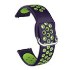 For Samsung Galaxy Watch Active2 44mm Two-color Silicone Watch Band(Purple+Lime Green) - 1