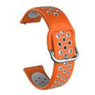 For Samsung Galaxy Watch Active2 44mm Two-color Silicone Watch Band(Orange+Grey) - 1