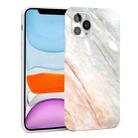 For iPhone 11 Glossy Marble Pattern TPU Protective Case For iPhone 12 mini(Orange White) - 1