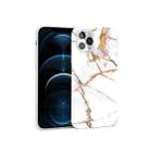 Glossy Marble Pattern TPU Protective Case For iPhone 12 Pro Max(Khaki White) - 1