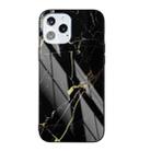 Marble Pattern Glass Protective Case For iPhone 12 mini(Black Gold) - 1