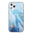 Marble Pattern Glass Protective Case For iPhone 12 mini(Light Blue) - 1