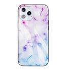 Marble Pattern Glass Protective Case For iPhone 12 mini(Pink Purple) - 1