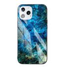 Marble Pattern Glass Protective Case For iPhone 12 mini(Dark Blue) - 1