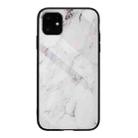 Marble Pattern Glass Protective Case For iPhone 12 / 12 Pro(White) - 1