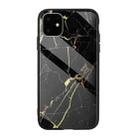 Marble Pattern Glass Protective Case For iPhone 12 / 12 Pro(Black Gold) - 1