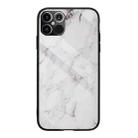 Marble Pattern Glass Protective Case For iPhone 12 Pro Max(White) - 1