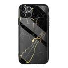 Marble Pattern Glass Protective Case For iPhone 12 Pro Max(Black Gold) - 1