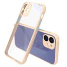 Tire Side Texture Contrast Button Shockproof PC + TPU Phone Protective Case For iPhone 12(Apricot) - 1