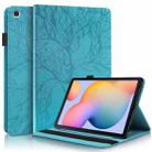 For Samsung Galaxy Tab S6 Lite P610 Life Tree Series Horizontal Flip Leather Case with Holder & Card Slots & Pen Slot(Lake Blue) - 1