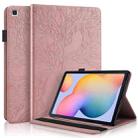 For Samsung Galaxy Tab S6 Lite P610 Life Tree Series Horizontal Flip Leather Case with Holder & Card Slots & Pen Slot(Rose Gold) - 1