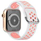 Two-tone Silicone Watch Band For Apple Watch Series 7 41mm / 6 & SE & 5 & 4 40mm / 3 & 2 & 1 38mm(White Pink) - 1