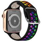 Two-tone Silicone Watch Band For Apple Watch Series 7 41mm / 6 & SE & 5 & 4 40mm / 3 & 2 & 1 38mm(Black+Color)(Black+Color) - 1