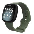 For Fitbit Versa 3 / Sense Silicone Watch Band, Size: S(Dark Green) - 1