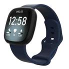 For Fitbit Versa 3 / Sense Silicone Watch Band, Size: S(Navy Blue) - 1