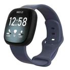For Fitbit Versa 3 / Sense Silicone Watch Band, Size: S(Blue Grey) - 1