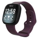 For Fitbit Versa 3 / Sense Silicone Watch Band, Size: S(Dark Purple) - 1