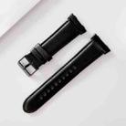 For OPPO Watch 41mm Plain Weave Leather Watch Band(Black) - 1