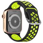 Two-tone Silicone Watch Band For Apple Watch Series 7 45mm / 6 & SE & 5 & 4 44mm / 3 & 2 & 1 42mm(Black Green) - 1