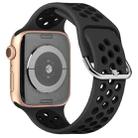 Two-tone Silicone Watch Band For Apple Watch Ultra 49mm / Series 8&7 45mm / SE 2&6&SE&5&4 44mm / 3&2&1 42mm(Grey Black) - 1