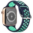 Two-tone Silicone Watch Band For Apple Watch Series 7 45mm / 6 & SE & 5 & 4 44mm / 3 & 2 & 1 42mm(Dark Blue Teal) - 1