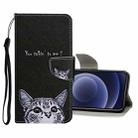 Colored Drawing Pattern Horizontal Flip Leather Case with Holder & Card Slots & Wallet For iPhone 12 mini(Little Cat) - 1