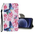 For iPhone 12 mini Colored Drawing Pattern Horizontal Flip Leather Case with Holder & Card Slots & Wallet (Dragonfly Flower) - 1