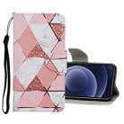 For iPhone 12 mini Colored Drawing Pattern Horizontal Flip Leather Case with Holder & Card Slots & Wallet (Marble) - 1