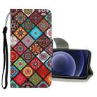 For iPhone 12 mini Colored Drawing Pattern Horizontal Flip Leather Case with Holder & Card Slots & Wallet (Folk-custom) - 1