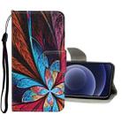 For iPhone 12 mini Colored Drawing Pattern Horizontal Flip Leather Case with Holder & Card Slots & Wallet (Colorful Flowers) - 1