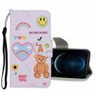 For iPhone 12 Pro Max Colored Drawing Pattern Horizontal Flip Leather Case with Holder & Card Slots & Wallet(Smiley Bear) - 1