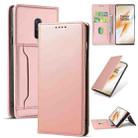 For OnePlus 8 Strong Magnetism Liquid Feel Horizontal Flip Leather Case with Holder & Card Slots & Wallet(Rose Gold) - 1