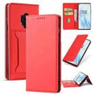 For OnePlus 8 Pro Strong Magnetism Liquid Feel Horizontal Flip Leather Case with Holder & Card Slots & Wallet(Red) - 1