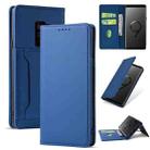 For Samsung Galaxy S9 Strong Magnetism Liquid Feel Horizontal Flip Leather Case with Holder & Card Slots & Wallet(Blue) - 1