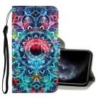 For iPhone 12 mini 3D Colored Drawing Horizontal Flip PU Leather Case with Holder & Card Slots & Wallet (Mandala) - 1